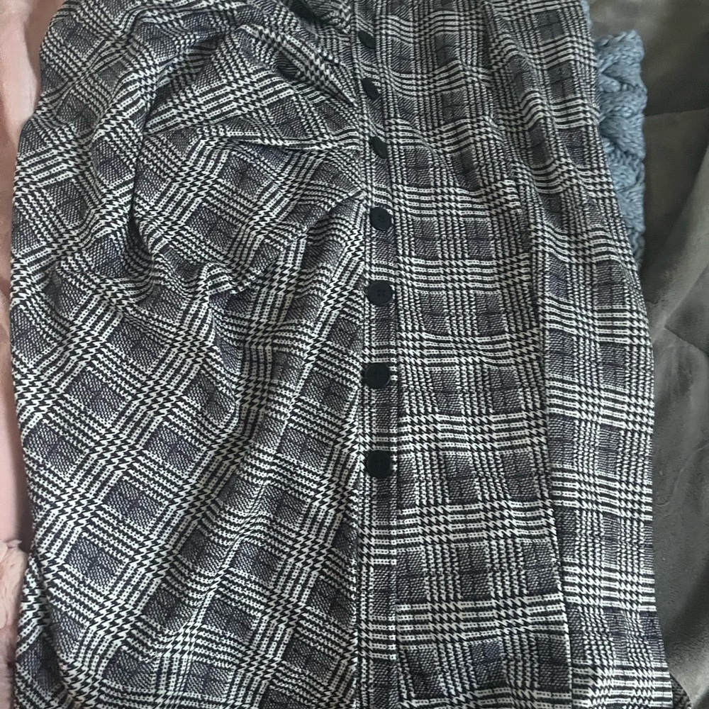 Plaid Black and White Women's Skirt